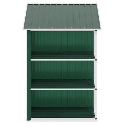 vidaXL Garden Shed | Green | Galvanised iron, plastic | 205x130x183 cm
