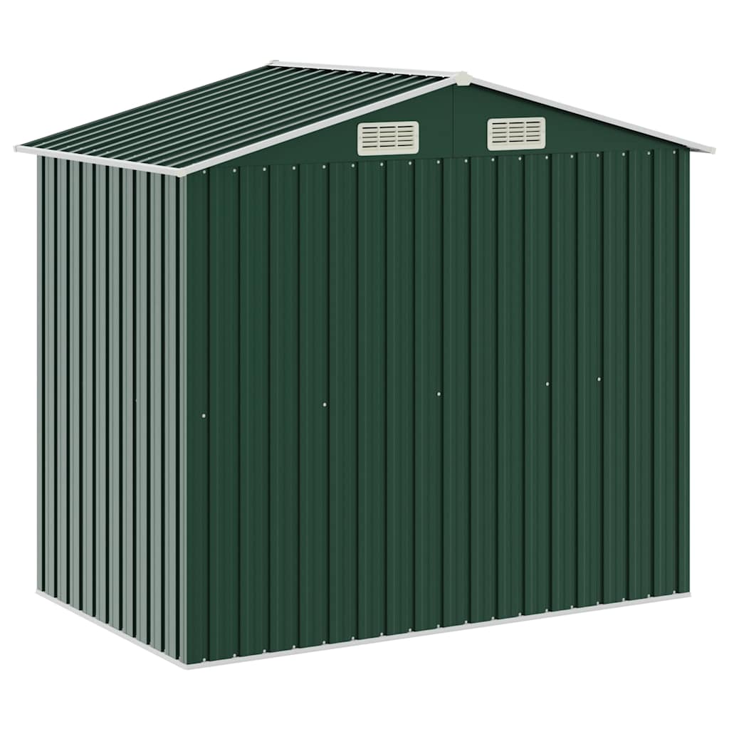 vidaXL Garden Shed | Green | Galvanised iron, plastic | 205x130x183 cm