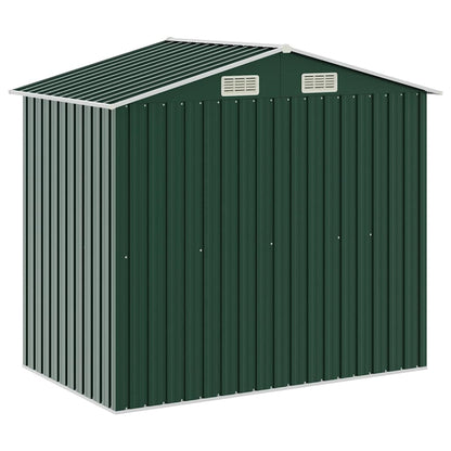 vidaXL Garden Shed | Green | Galvanised iron, plastic | 205x130x183 cm