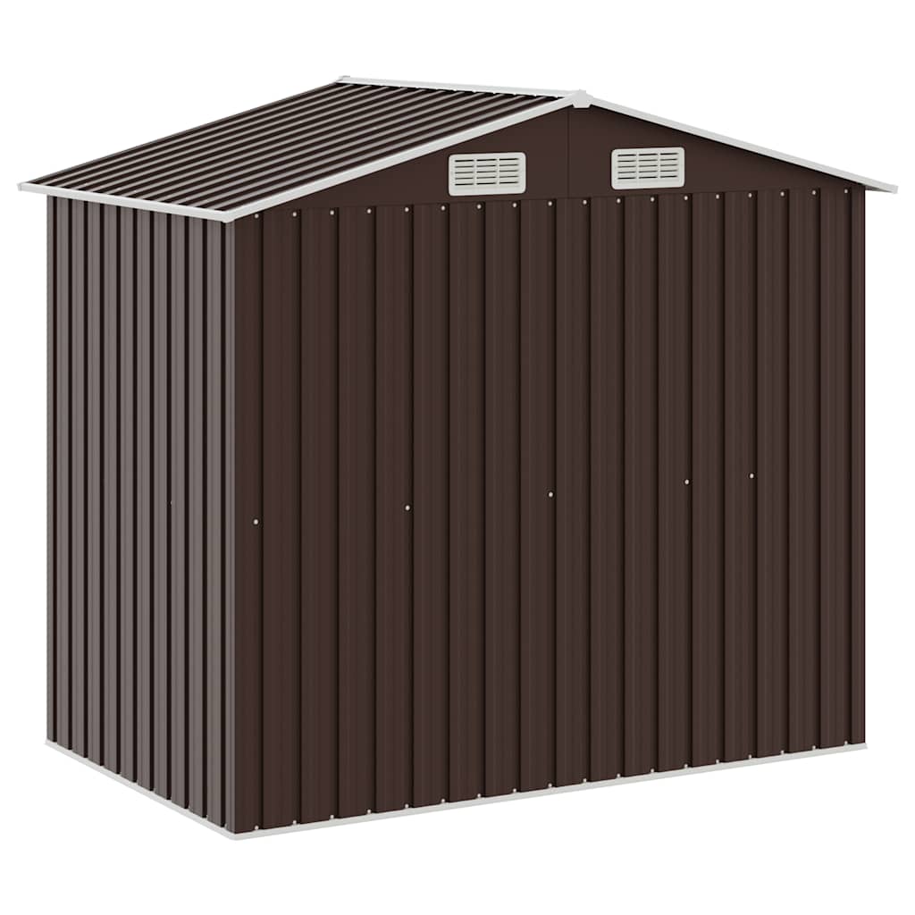 vidaXL Garden Shed with Rack Brown 205x130x183 cm Iron