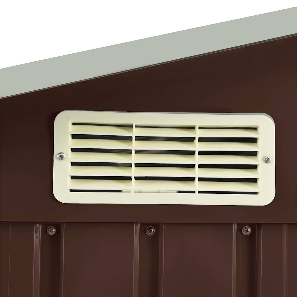 vidaXL Garden Shed with Rack Brown 205x130x183 cm Iron