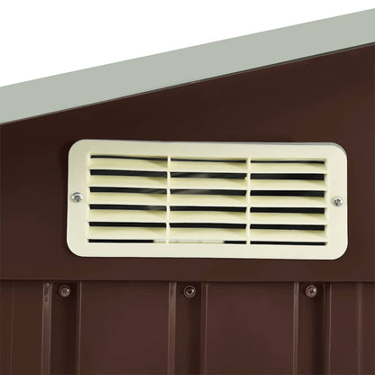 vidaXL Garden Shed with Rack Brown 205x130x183 cm Iron