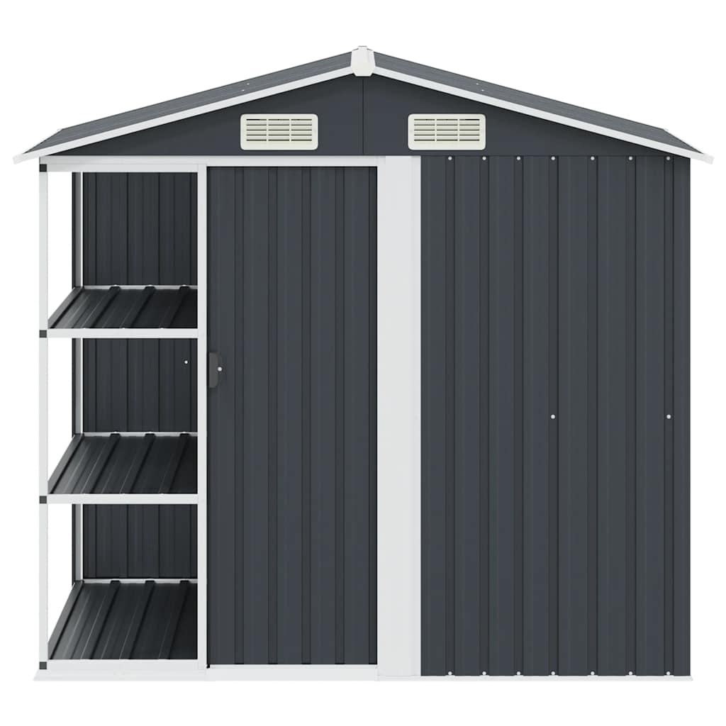 vidaXL Garden Shed | Anthracite | Galvanised Iron | Large | Garden Shed