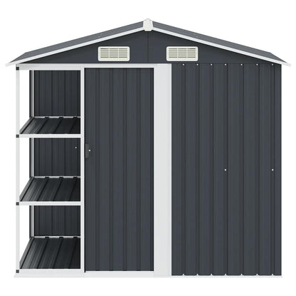 vidaXL Garden Shed | Anthracite | Galvanised Iron | Large | Garden Shed