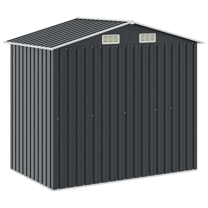 vidaXL Garden Shed | Anthracite | Galvanised Iron | Large | Garden Shed