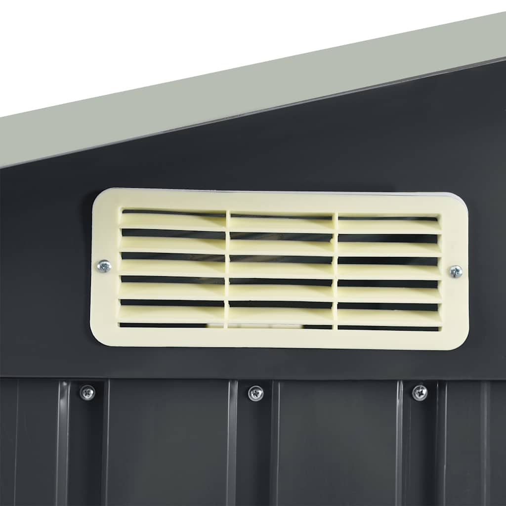 47106 vidaXL Garden Shed with Rack Anthracite 205x130x183 cm Iron