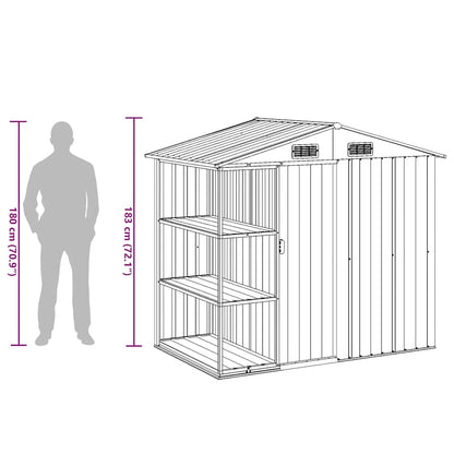 vidaXL Garden Shed | Anthracite | Galvanised Iron | Large | Garden Shed
