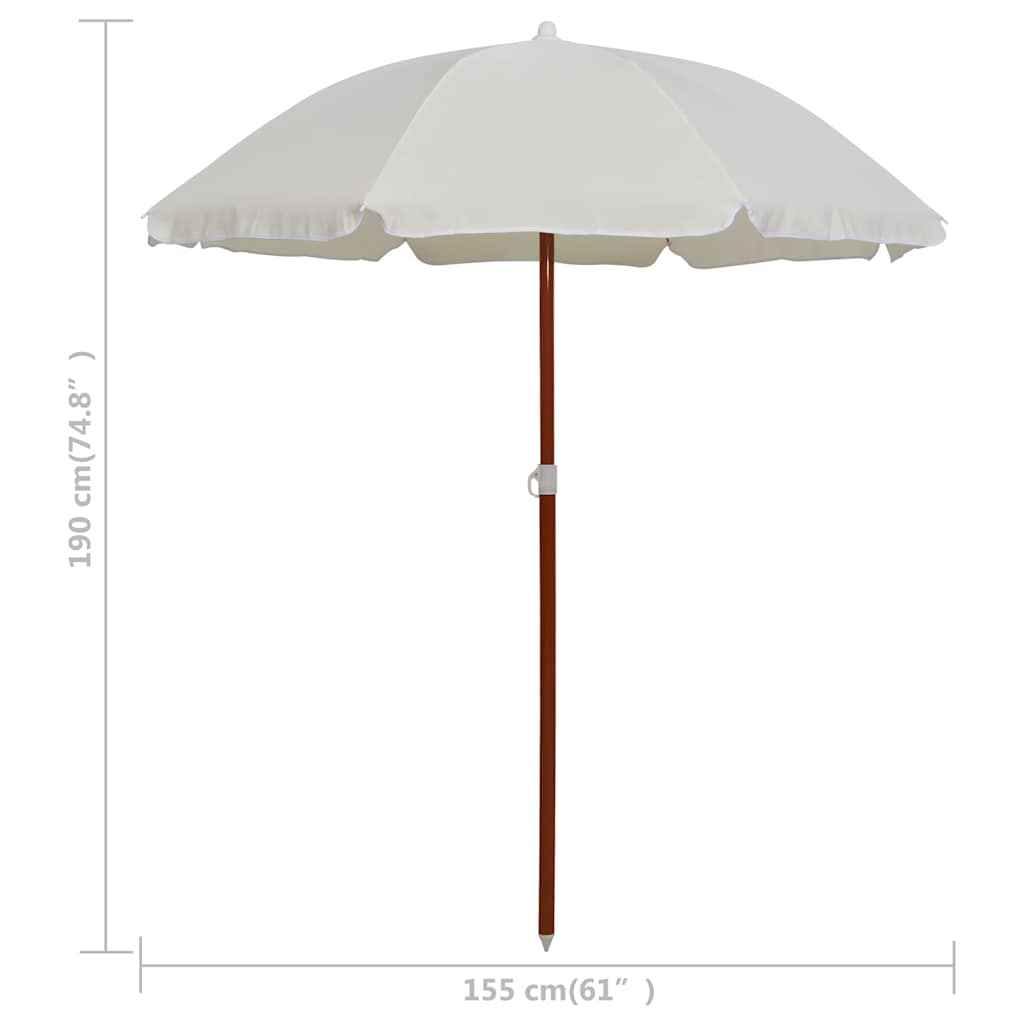 vidaXL Garden Parasol | Sand | Polyester, Steel | Medium | Collapsible