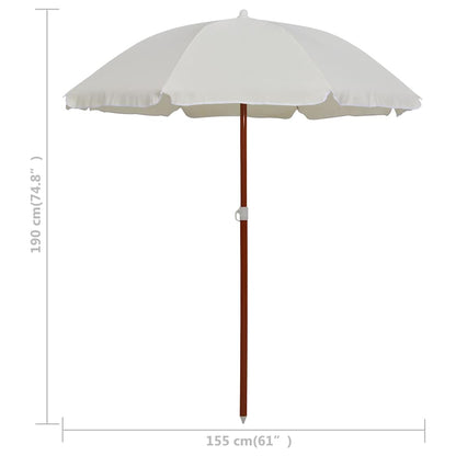 vidaXL Garden Parasol | Sand | Polyester, Steel | Medium | Collapsible