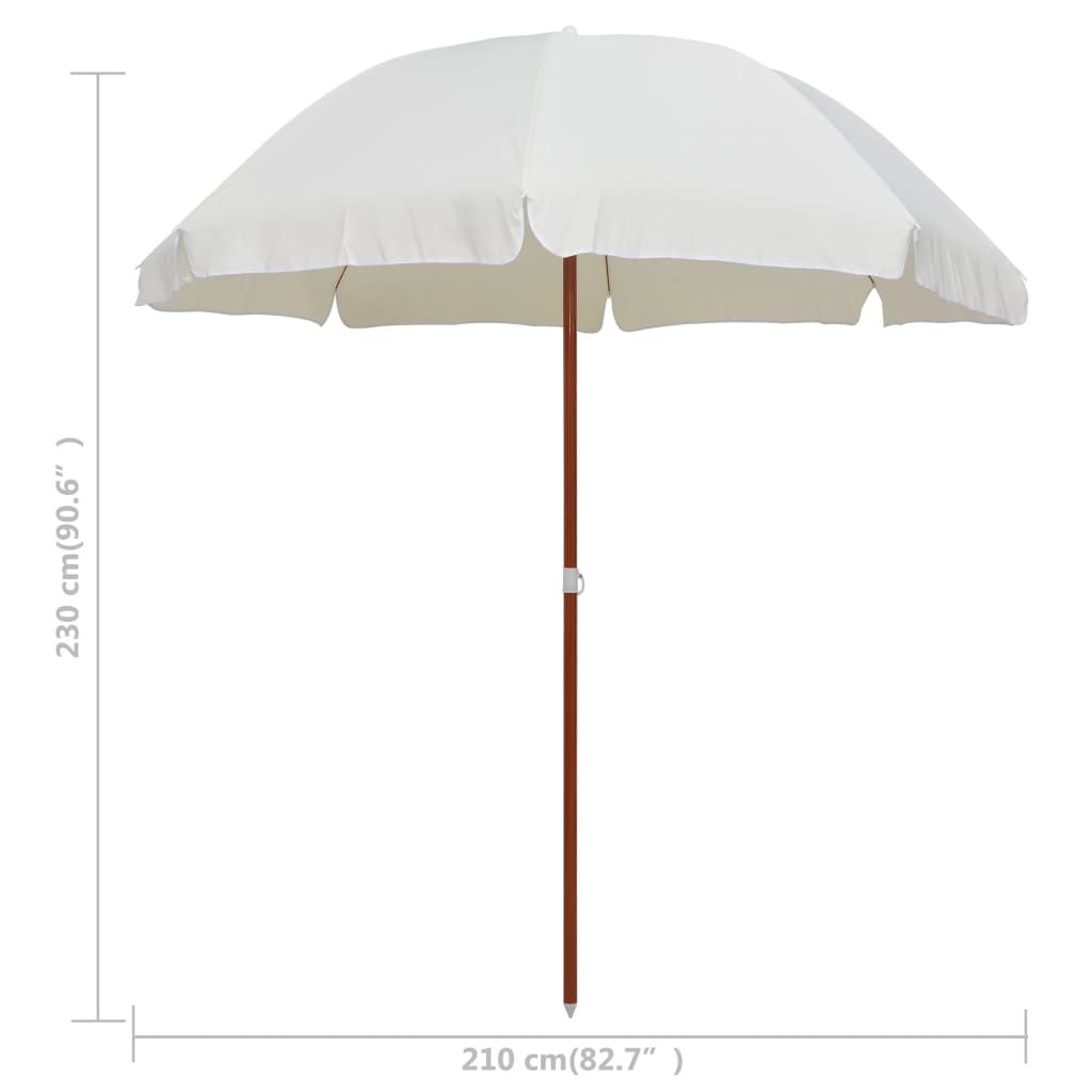 vidaXL Garden Parasol | Sand | Polyester, Steel | Large | UV-resistant materials