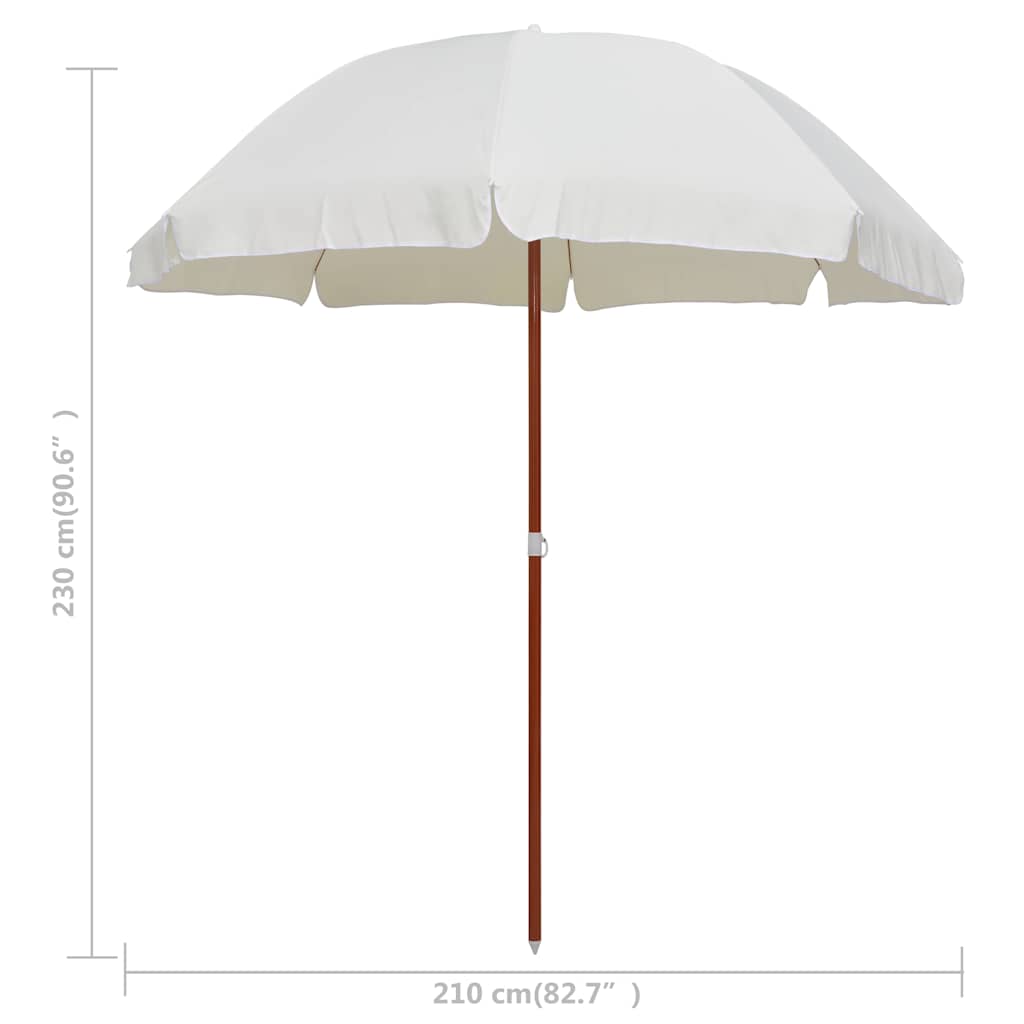 vidaXL Garden Parasol with Steel Pole 240 cm Sand