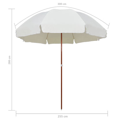 vidaXL Garden Parasol with Steel Pole 300 cm Sand
