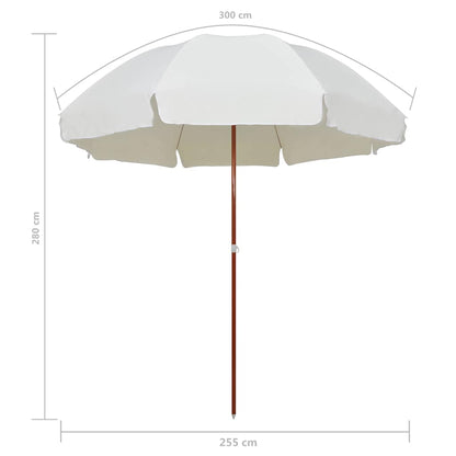 vidaXL Garden Parasol with Steel Pole 300 cm Sand