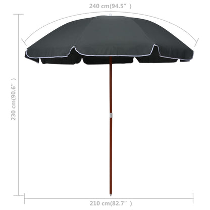 vidaXL Garden Parasol | Anthracite | Polyester, Steel | Large