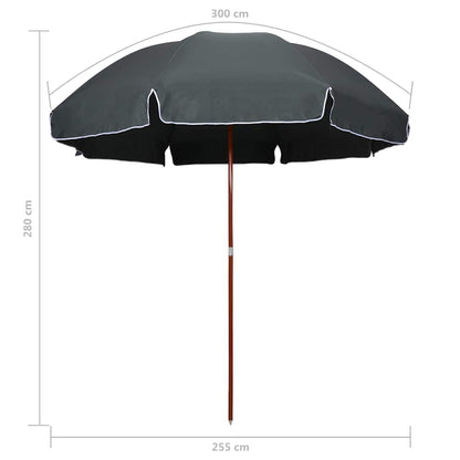 vidaXL Garden Parasol with Steel Pole 300 cm Anthracite