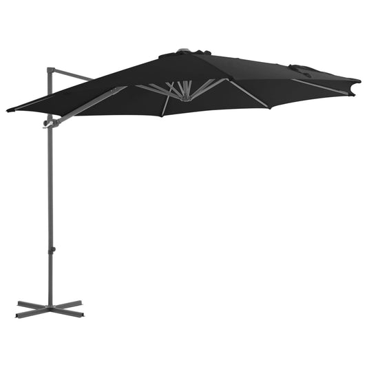 vidaXL Cantilever Garden Parasol with Steel Pole Black 300 cm