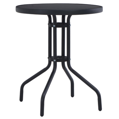 vidaXL Garden Table | Black | Powder coated steel | 80 cm |  Durable