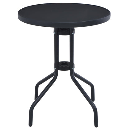 vidaXL Garden Table | Black | Powder coated steel | 80 cm |  Durable