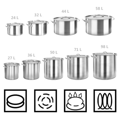 vidaXL Stock Pot 26 L 32x32 cm Stainless Steel