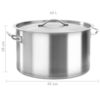 vidaXL Stock Pot 44 L 45x28 cm Stainless Steel
