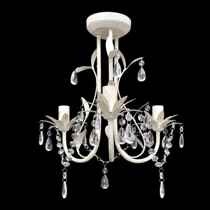 vidaXL Crystal Pendant Ceiling Lamp Chandeliers 4 pcs Elegant White