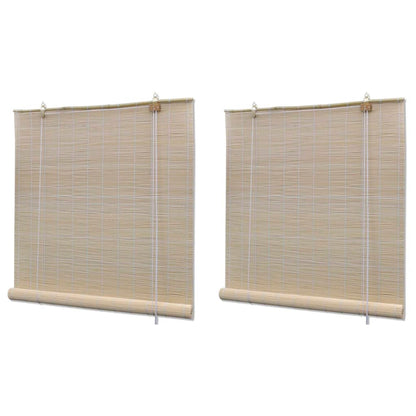 vidaXL Bamboo Roller Blinds 2 pcs 120x160 cm Natural