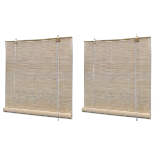 vidaXL Bamboo Roller Blinds 2 pcs 120x160 cm Natural