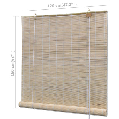 vidaXL Bamboo Roller Blinds 2 pcs 120x160 cm Natural