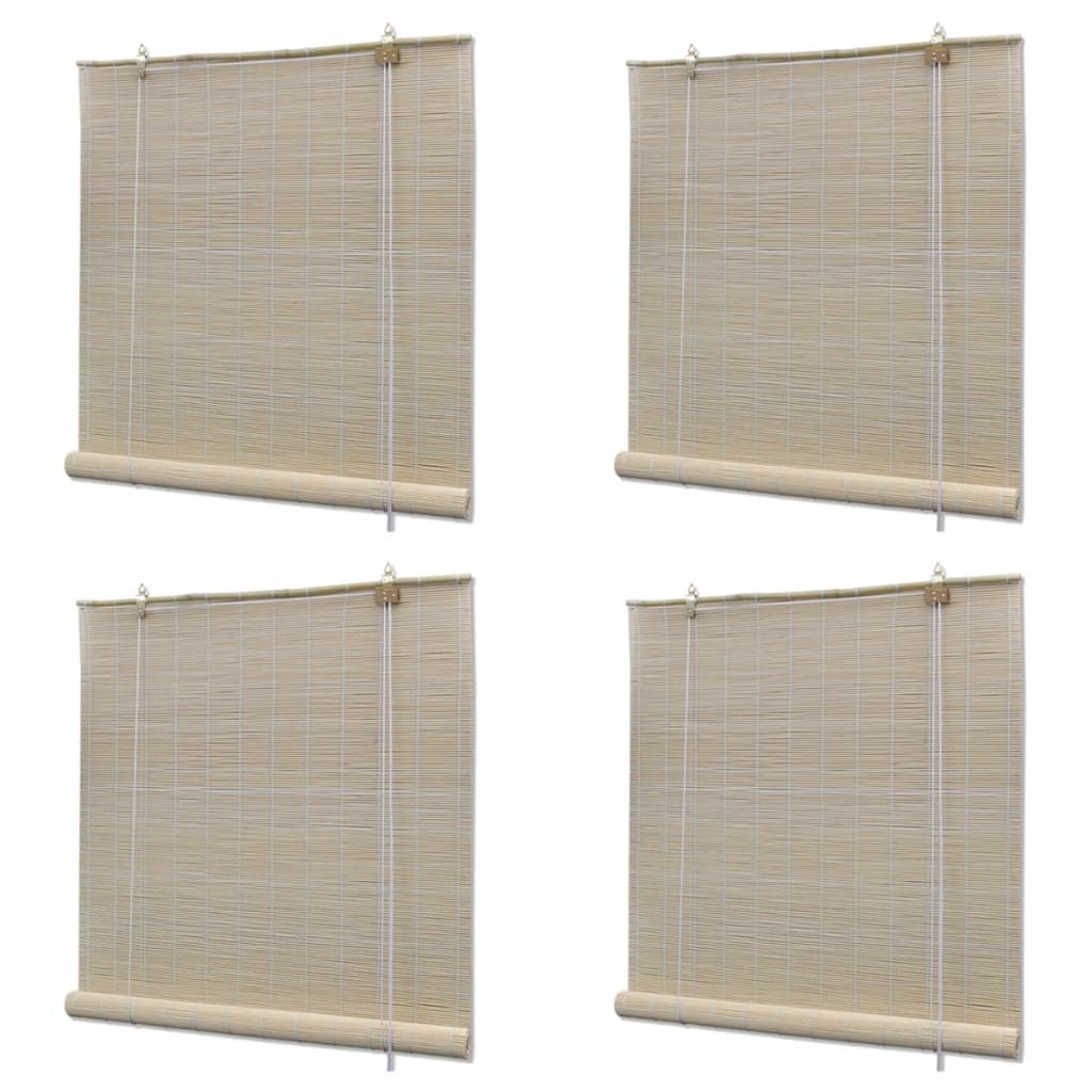 vidaXL Bamboo Roller Blinds 4 pcs 120x160 cm Natural