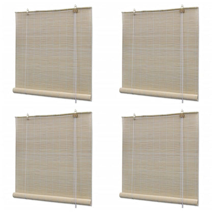 vidaXL Bamboo Roller Blinds 4 pcs 120x160 cm Natural