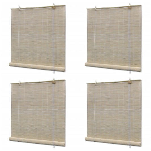 vidaXL Bamboo Roller Blinds 4 pcs 120x160 cm Natural