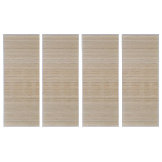 vidaXL Rectangular Natural Bamboo Rugs 4 pcs 120x180 cm