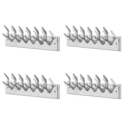 vidaXL Wardrobe Coat Hooks 4 pcs Silver Aluminium
