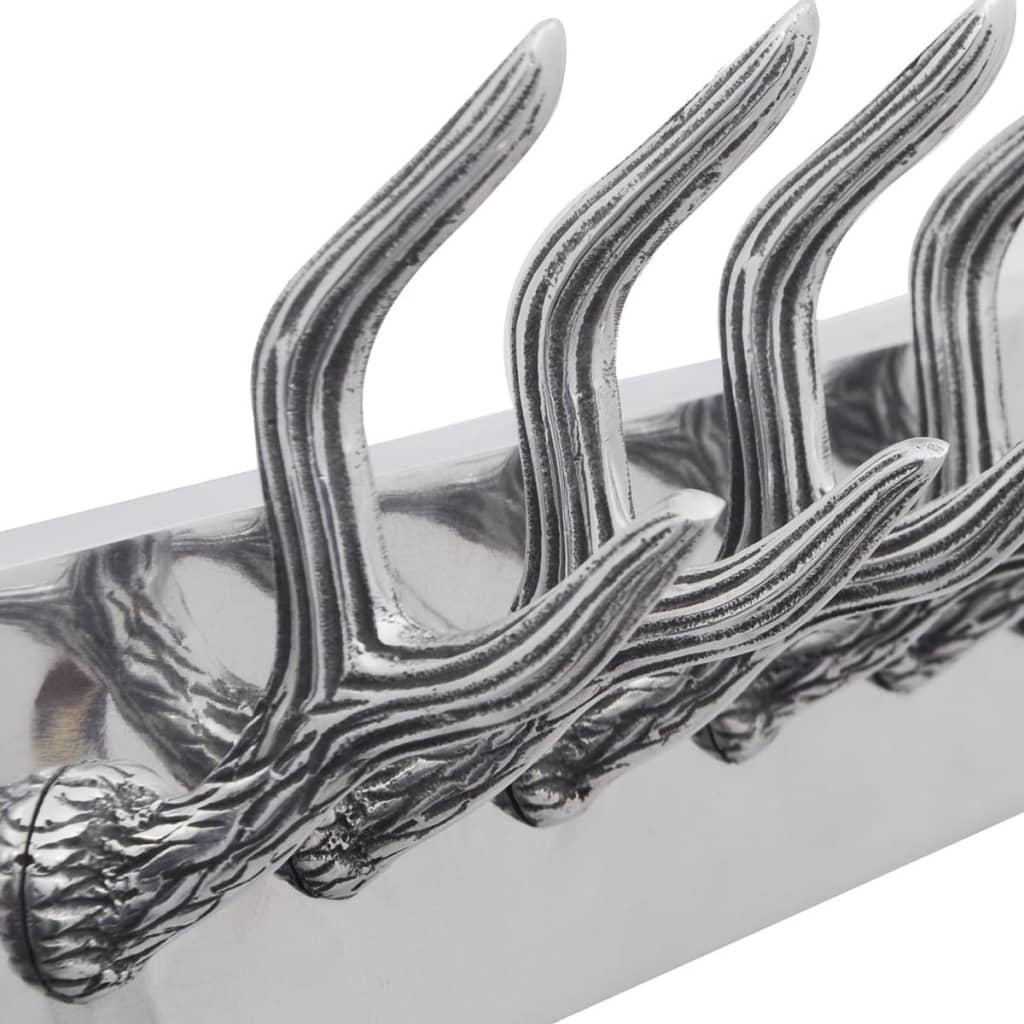 vidaXL Wardrobe Coat Hooks 4 pcs Silver Aluminium