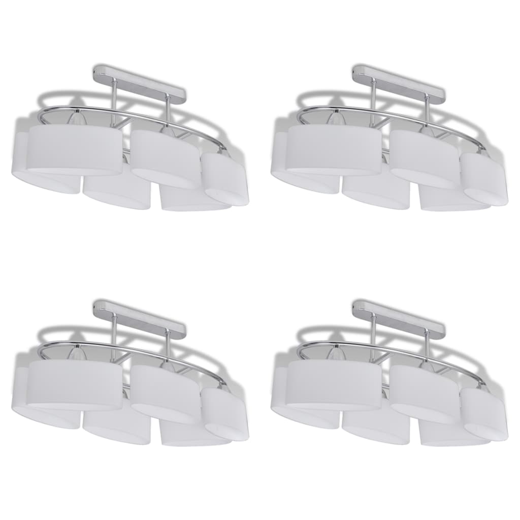278761 vidaXL Ceiling Lamp with Ellipsoid Glass Shades 4 pcs E14 (4x240989)