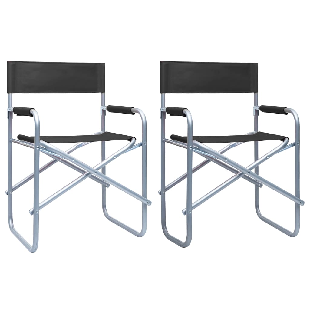 vidaXL Director's Chair | Set of 2 | Black | Steel, Polyester | Standard