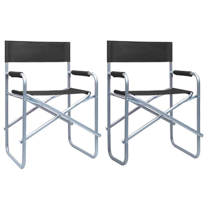 vidaXL Director's Chair | Set of 2 | Black | Steel, Polyester | Standard