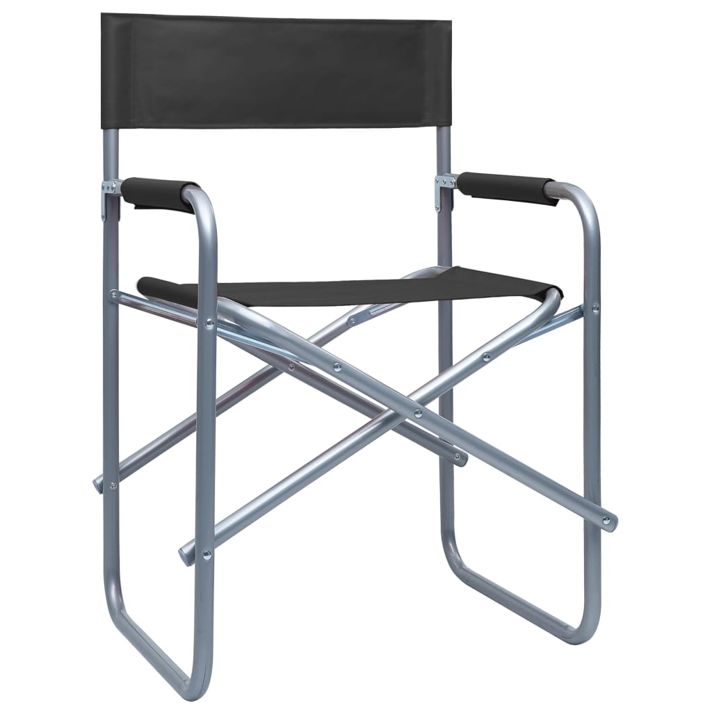 vidaXL Director's Chair | Set of 2 | Black | Steel, Polyester | Standard
