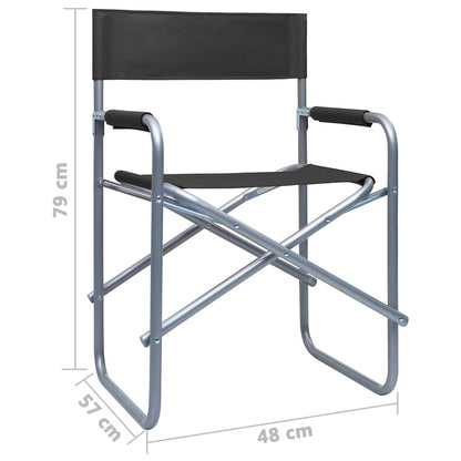 vidaXL Director's Chair | Set of 2 | Black | Steel, Polyester | Standard