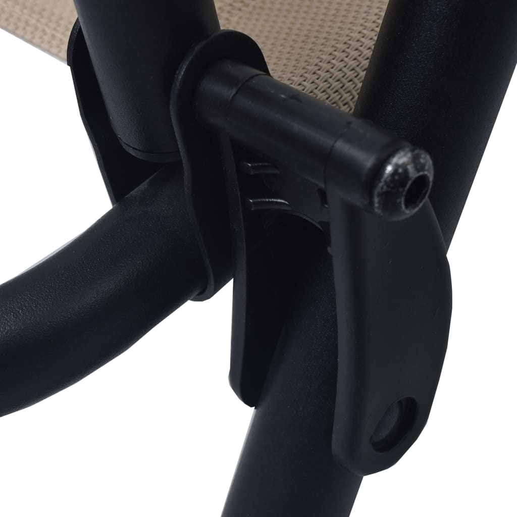vidaXL Chair | Set of 2 | Cream | Textilene, Steel | Standard | Foldable | Chair