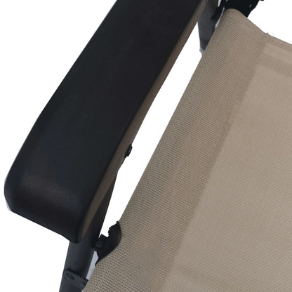 vidaXL Chair | Set of 2 | Cream | Textilene, Steel | Standard | Foldable | Chair