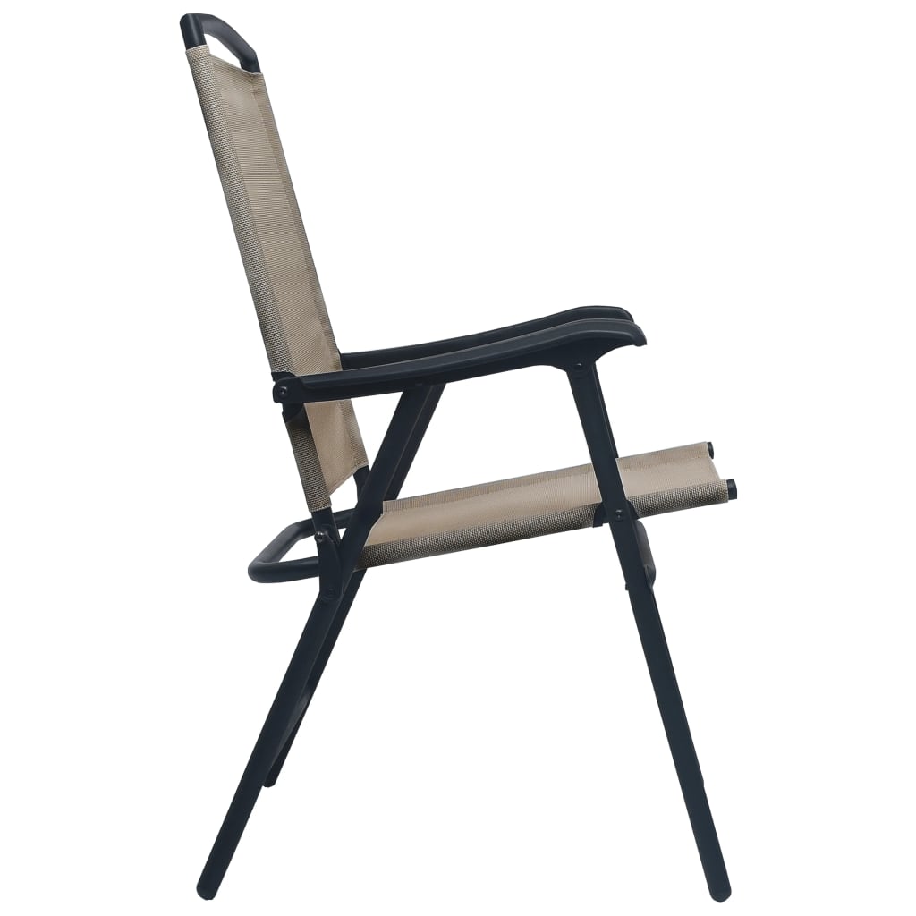 vidaXL Chair | Set of 2 | Taupe | Textilene, Steel | Medium | Foldable | Chair