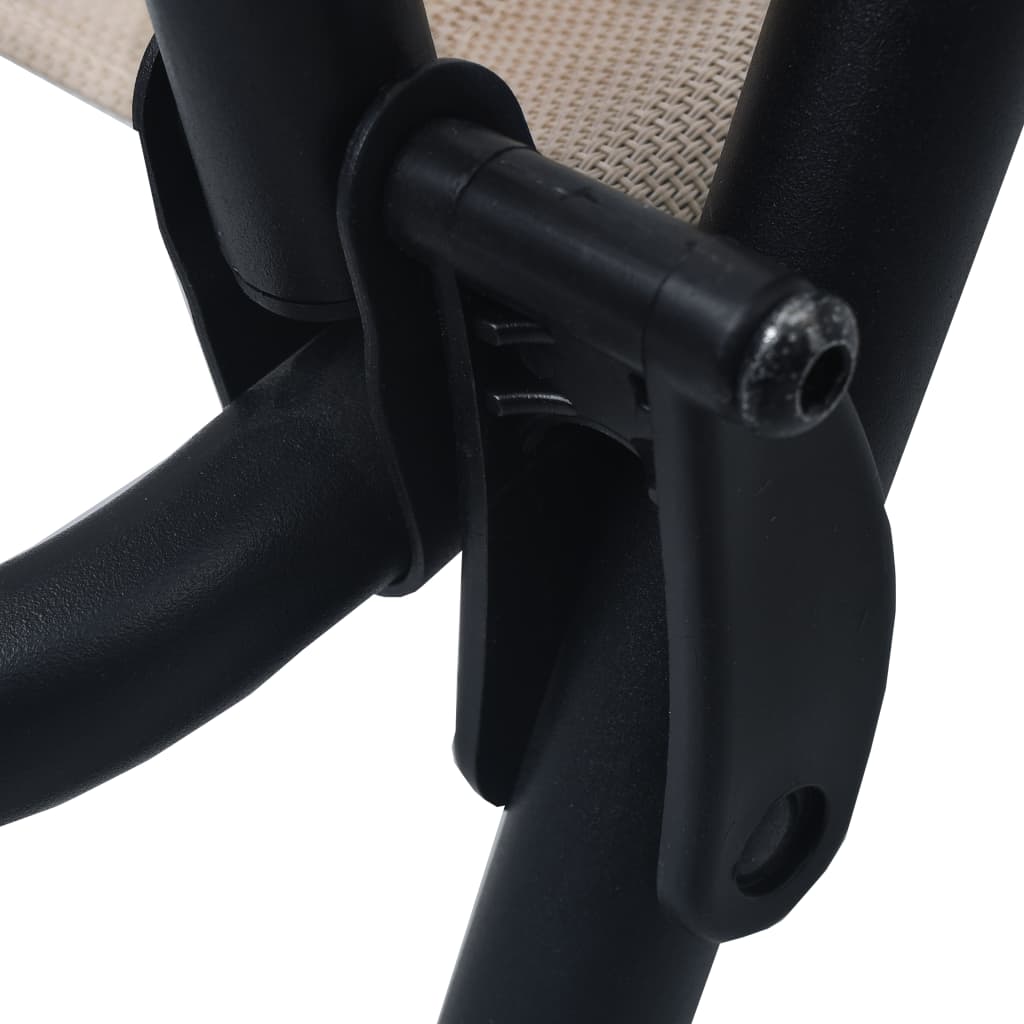 vidaXL Chair | Set of 2 | Taupe | Textilene, Steel | Medium | Foldable | Chair