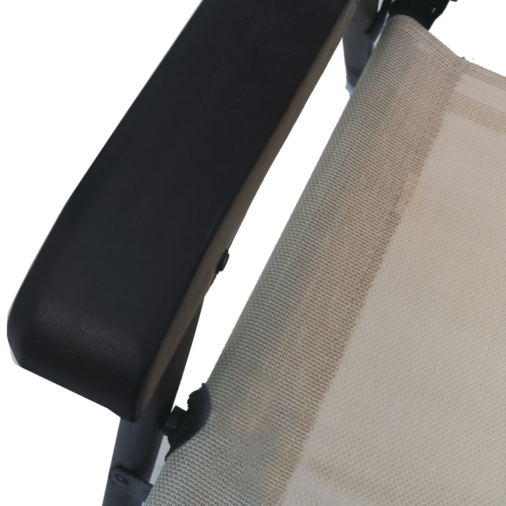 vidaXL Chair | Set of 2 | Taupe | Textilene, Steel | Medium | Foldable | Chair