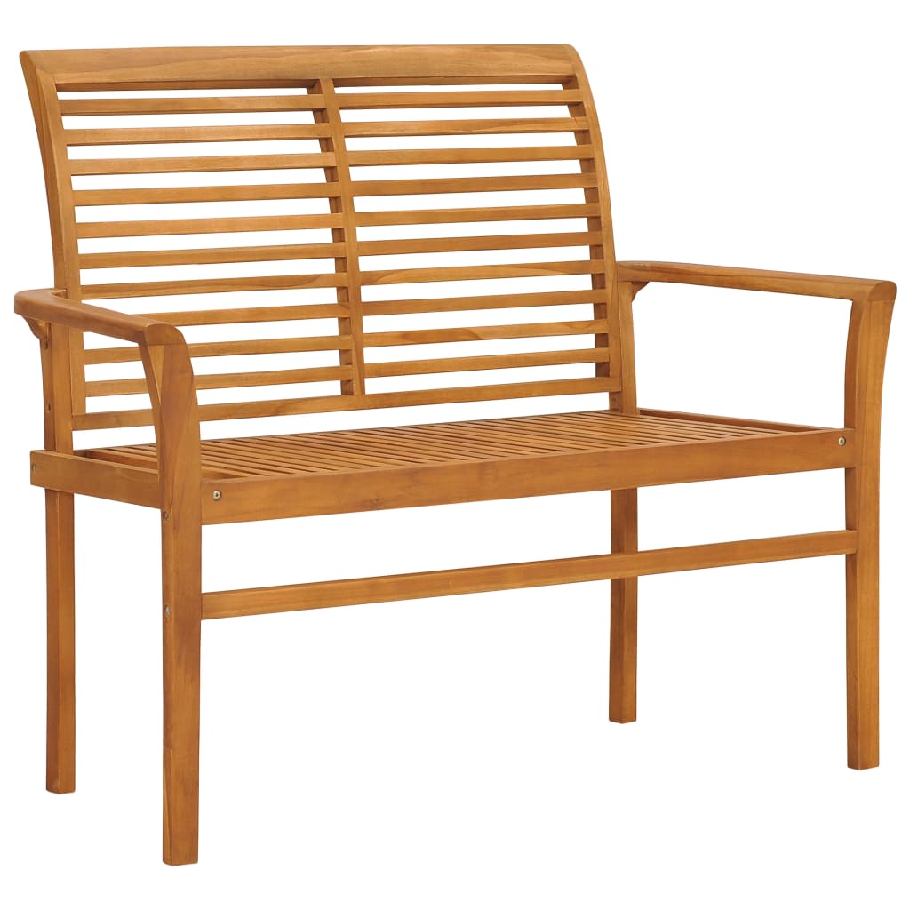 vidaXL Garden Bench | Teak Brown | Fine sanded teak hardwood | 112 cm | Durable