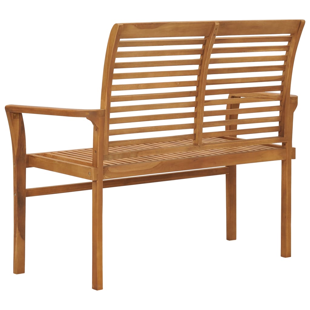 vidaXL Garden Bench | Teak Brown | Fine sanded teak hardwood | 112 cm | Durable
