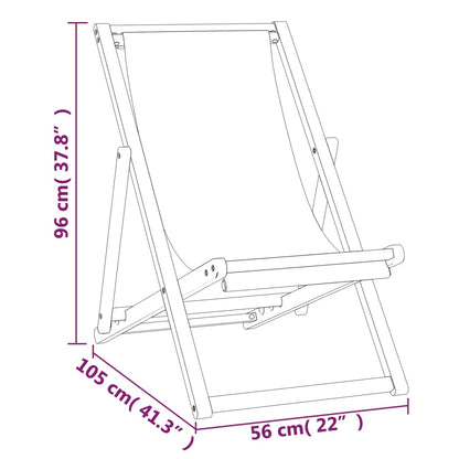 vidaXL Beach Chair | Grey | Teak wood | Standard | Multi-Position Backrest