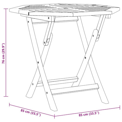 vidaXL Folding Garden Table 85x85x76 cm Solid Teak Wood