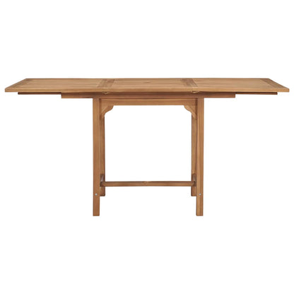 47420 vidaXL Extending Garden Table (110-160)x80x75cm Solid Teak Wood