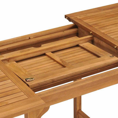 47420 vidaXL Extending Garden Table (110-160)x80x75cm Solid Teak Wood